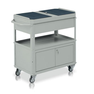 C556 Trolley 2 trays, tool cabinet, 1 chest mm. 920Lx478Dx875H. Grey.
