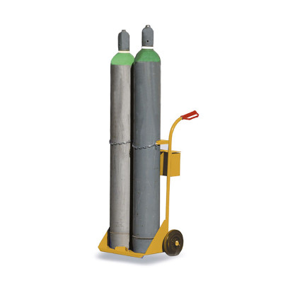 Carrello per 2 bombole con cassetta. Giallo