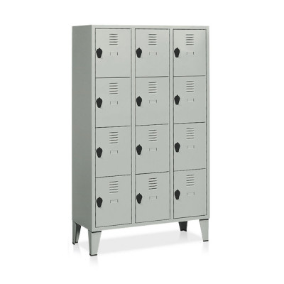 Casellario 12 vani con piedi. Grigio