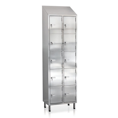 Casellario inox 10 vani mm 615x400x2140h