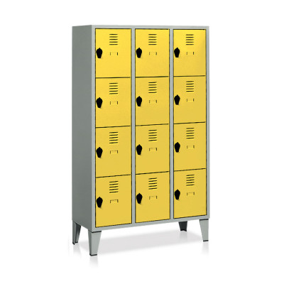 E393GG Filing cabinet 12 compartments mm. 1020Lx500Dx1800H. Grey/yellow.