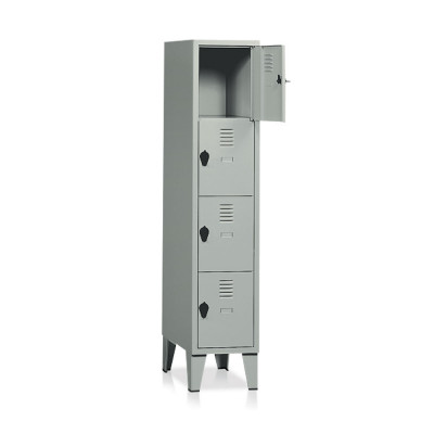 E389 Filing cabinet 4 compartments mm. 360Lx500Dx1800H. Grey.