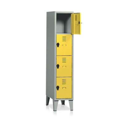 Filing cabinet 4 compartments mm. 360Lx500Dx1800H. Grey/yellow.