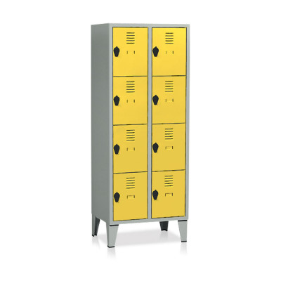 Filing cabinet 8 compartments mm. 690Lx500Dx1800H. Grey/yellow.