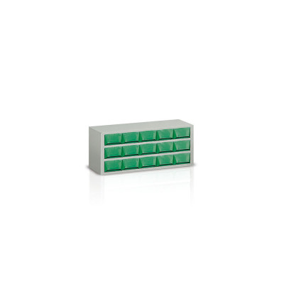 Cassettiera 15 cassetti verdi mm 725x325x306h. Grigio