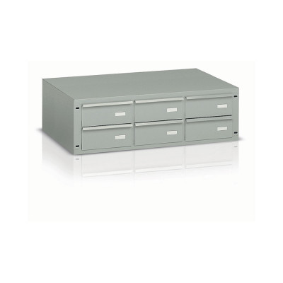 Drawer unit with 6 drawers mm. 1000Lx500Dx300H. Grey.