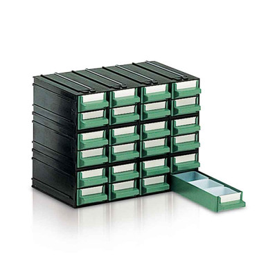 Drawer unit with 24 drawers green and 72 trays mm. 225Lx133Dx169H.