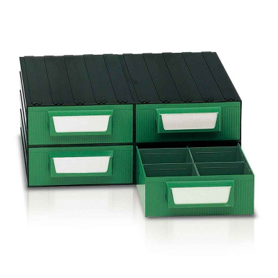 Drawer unit with 4 drawers green mm. 562Lx390Dx228H.