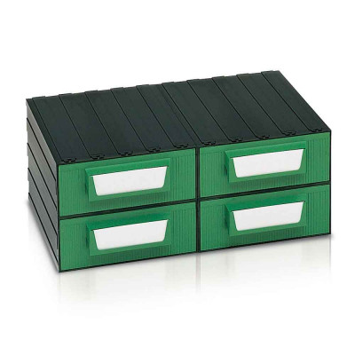 Drawer unit with 4 drawers green mm. 562Lx390Dx228H.