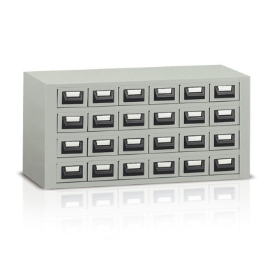 Drawer unit with 24 drawers sheet metal mm. 900Lx325Dx430H. Grey.
