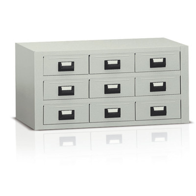 Drawer unit with 9 drawers mm. 900Lx325Dx430H. Grey.