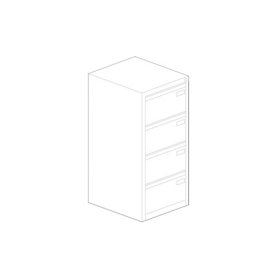 D7241GC Metal classifier 4 drawers grey. Sizes: 460Lx630Dx1363H mm.