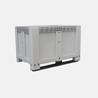 Contenitore con slitta sovrapponibile. Portata kg.400. Capacità lt.520. Grigio. Mm 1200x800x800h