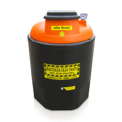 Container for collecting brake oil diameter 1000x1330H. Black-orange.