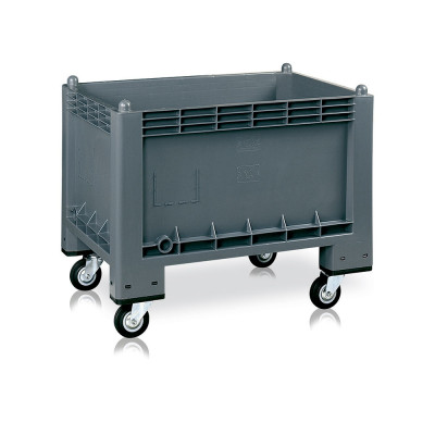 Polypropylene container with wheels mm. 1000Lx700Dx650H. Anthracite.