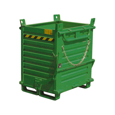 0290VE Openable base container mm. 1000Lx800Dx1040H+110H. Green.