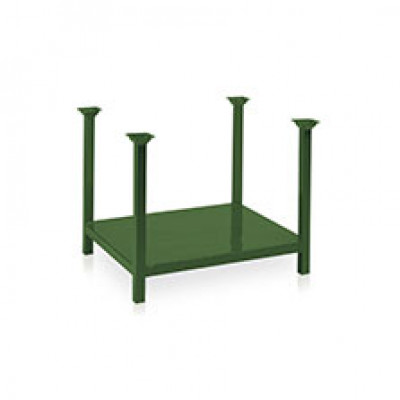 Container with uprights kg.1000 mm. 1000Lx800Dx630H+120H. Green.