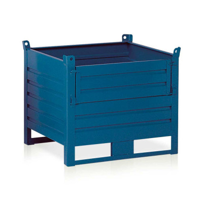 Container with door mm. 1200Lx800Dx650H+130H. Dark blue.