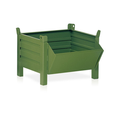 Container with opening  mm. 800Lx600/780Dx410H +130H. Green.