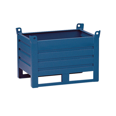 0288BS Container with slide mm. 800Lx600Dx410H+130H. Dark blue.