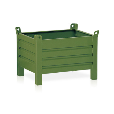 0317 Container without door mm. 800Lx600Dx410H+130H. Green.