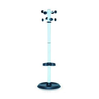 D1786BI Coat stand 8 points. Column in white painted steel pipe.