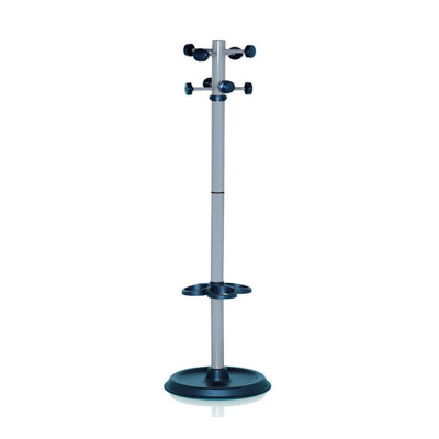 Coat stand 8 points. Column in grey painted steel pipe.