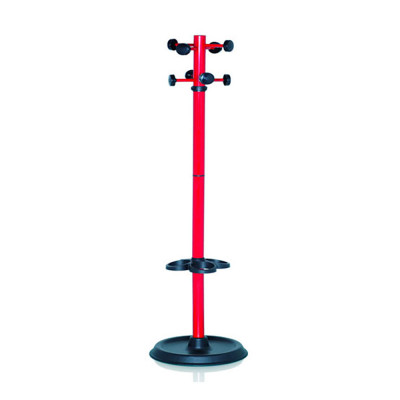 D1786RO Coat stand 8 points. Column in red painted steel pipe.