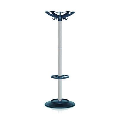 D1793GR Coat stand 5 points + 5 hooks. Column in grey painted steel pipe.