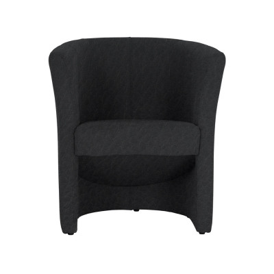 Tub chair upholstered in dark grey eco-leather.