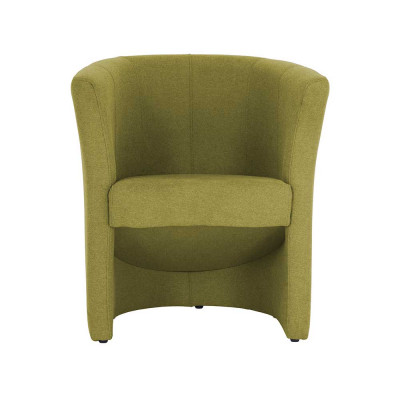 Tub chair upholstered in green fabric