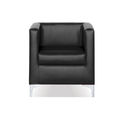 Armchair upholstered in black eco-leather