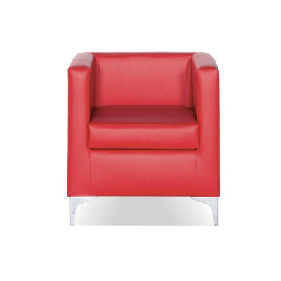 D2137ER Armchair upholstered in red eco-leather
