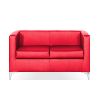 D2138ER 2-seat sofa covered in red eco-leather