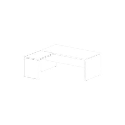 D3004R Extension for attachment to desk in oak colour. Sizes: mm. 1000Lx600Dx740H.