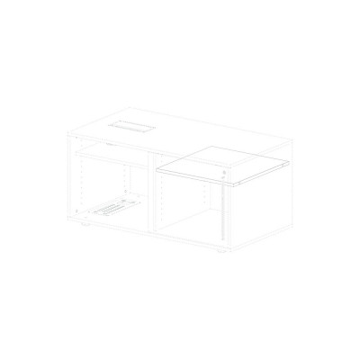 Inner small shelf for service unit, in black melamine. Sizes: mm 570Lx573Dx18H.