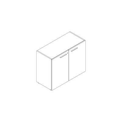 Libreria con ante mm 1000x460x795h. Nero