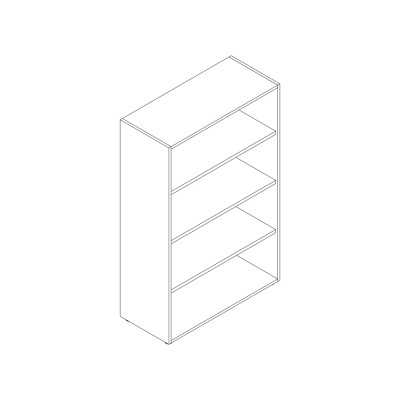Libreria a giorno mm 1000x440x1560h. Bianco