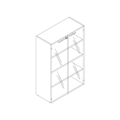 Libreria a vetri mm 1000x460x1560h. Nero