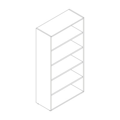 Libreria a giorno mm 1000x440x1950h. Bianco