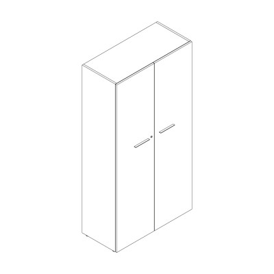 Libreria con ante mm 1000x460x1950h. Nero