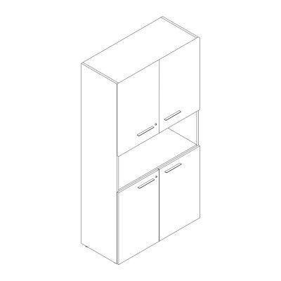 Libreria ante+vano mm 1000x460x1950h. Nero