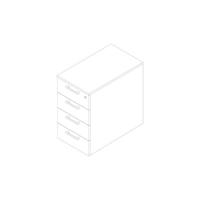D4364MNA Coplanar chest of drawers with 4 drawers. Sizes: mm. 415Lx600Dx745H.
