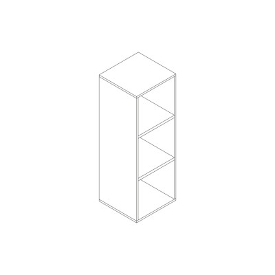 Open melamine bookcase. white. Sizes: 450Lx430Dx1270H mm.