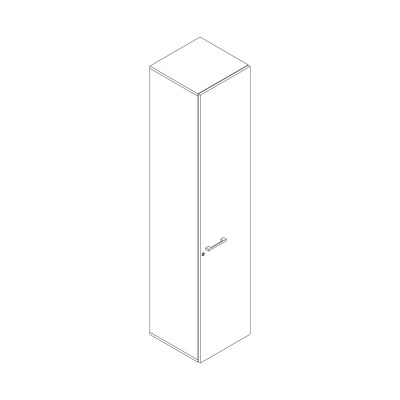 Melamine bookshelf with hinge door black/eucalyptus colour. Sizes: 450Lx450Dx2100H mm.