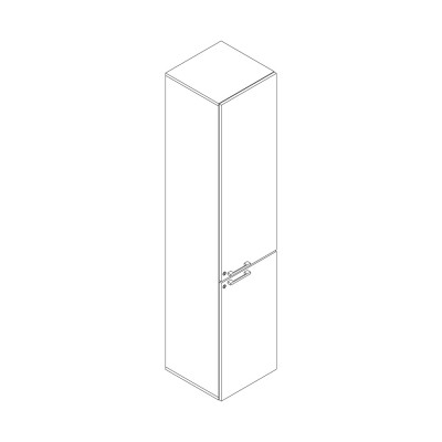 Libreria doppia anta mm 450x2100h. Bianco/Acero