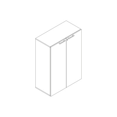 Melamine bookshelf with hinged doors white/maple colour. Sizes: 900Lx450Dx1270H mm.