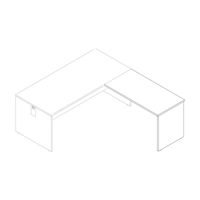 Melamine extension for desk with sides. Sizes: 1000Lx600Dx745H mm.