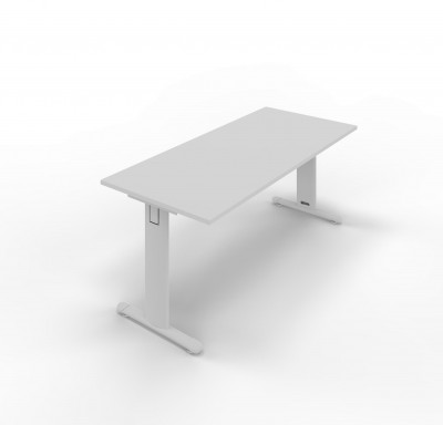 Melamine desk with standard T legs. Sizes: 1200Lx800Dx745H mm.