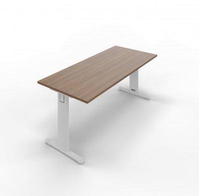 Melamine desk with standard T legs. Sizes: 1200Lx800Dx745H mm.